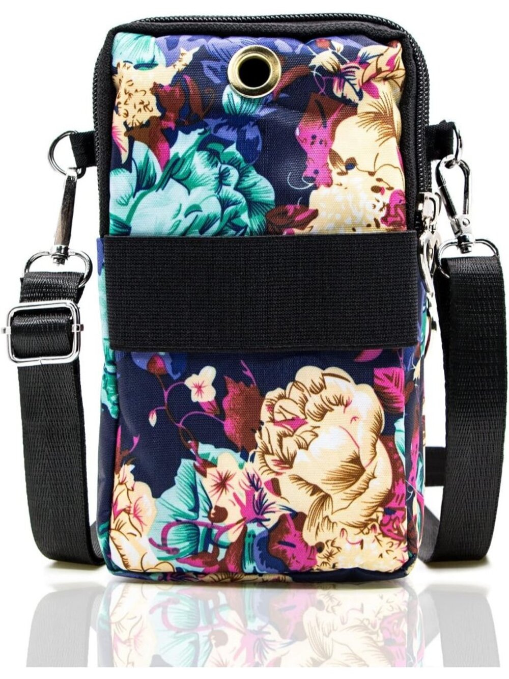 Women's Bright Flowers Lightweight Small Cell Phone Travel Pouch Crossbody bags - Picture 3 of 6